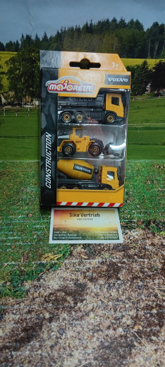 Majorette Construction Volvo Baufahrzeuge 3er Set,neu in OVP