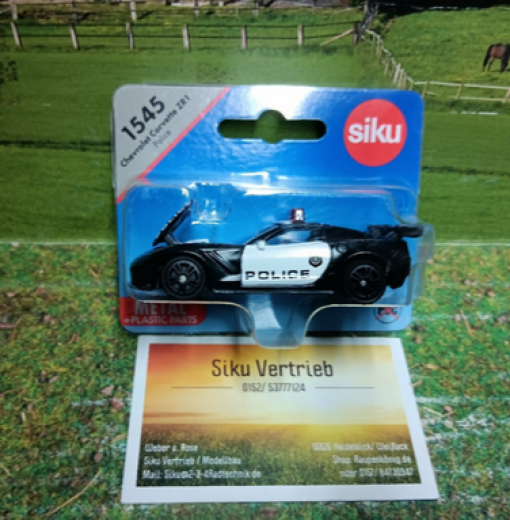 1545-Chevrolet Corvette ZR1 Police,Siku Blister,neu in OVP