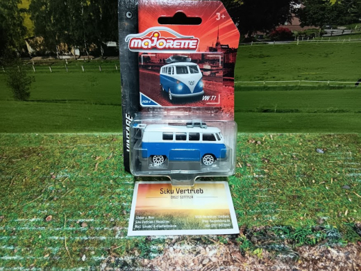 30195-Majorette Vintage Cars- VW T 1 ,neu in OVP, 1:64,Oltimer,blau/weiß