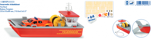 2117- Feuerwehr Arbeitsboot, Siku World, neu in OVP