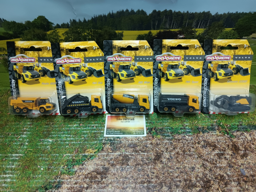 Majorette Construction 5x versch.Baufahrzeuge,1:64, metall/kunststoff,neu in OVP