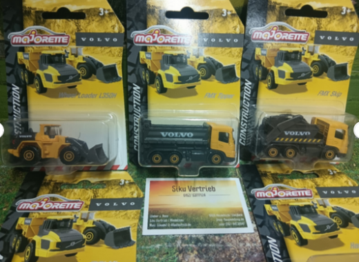 Majorette Construction 5x versch.Baufahrzeuge,1:64, metall/kunststoff,neu in OVP