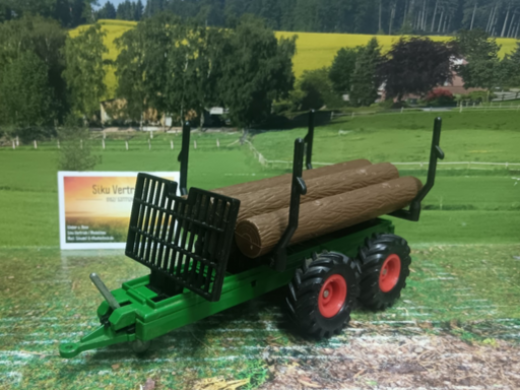 3155-Forstanhänger m.Baumstämmen,geb.sehr guter Zustand,1:32
