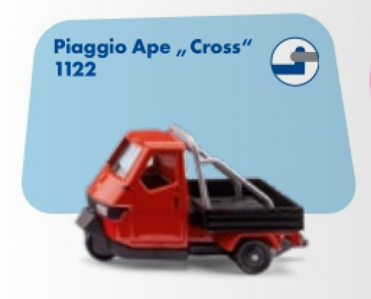 1122-Piaggio Ape Cross,Siku Blister, Neuheit 2/2026