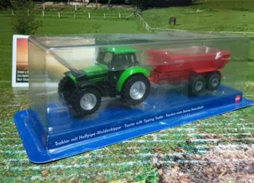 1632 -Traktor mit Halfpipe-Muldenkipper,neu in Geschenk-OVP, neu