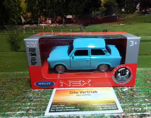 Welly Next Modells,Trabant 601,hell blau, 1:24,neu in OVP