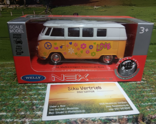 Welly Next Modells, 62er VW Classik Bus ,  1:24,neu in OVP,Oltimer, T1 Love