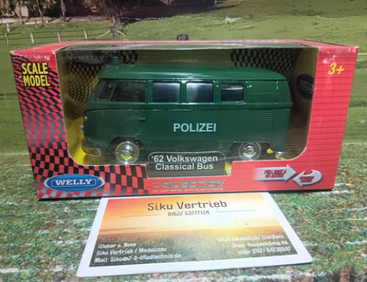 Welly Next Modells, 62er VW Classik Bus ,  1:24,neu in OVP,Oltimer, T1 Polizei