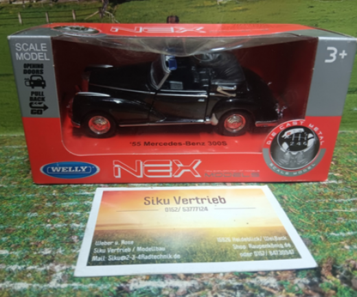 Welly  Modells, Mercedes Benz 300S ,  1:24,neu in OVP, Oltimer, schwarz