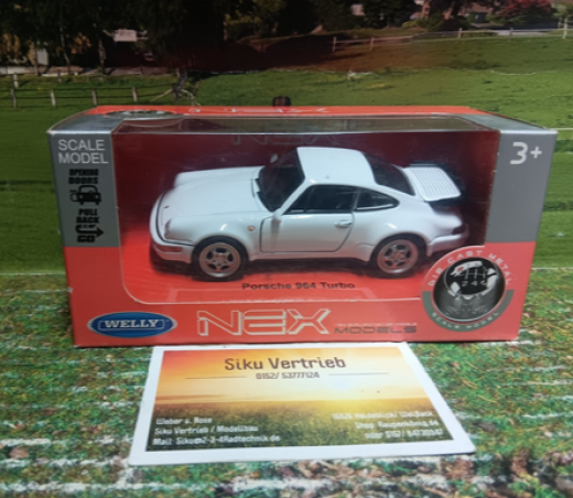 Welly  Modells, Porsche964 Turbo ,  1:24, neu in OVP,  weiß,Oltimer,Rennwagen