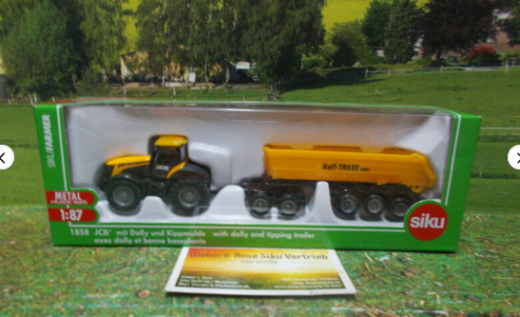 1858 - JCB Traktor mit Dolly und Kippmulde,1:87,neu in OVP