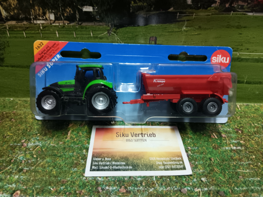 1632 - Traktor mit Halfpipe-Muldenkipper,alte Blister Serie,neu in OVP