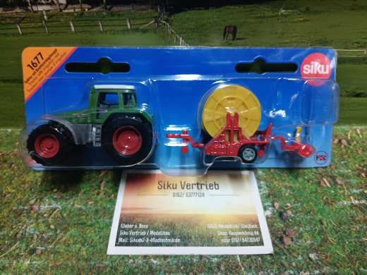 1677 - Fendt mit Bewässerungshaspel,Siku Blister Serie,neu in OVP