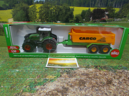 1989 - Fendt mit Hakenliftmulde,1;50,neu in OVP