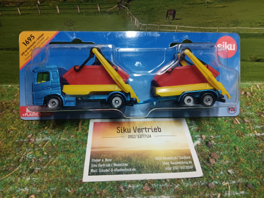 1695 - LKW mit Absetzmulde und Anhänger,neu in OVP,Siku Blister