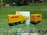 1694-LKW mit Anhänger DHL, Neuheit,neu in OVP,Siku Blister