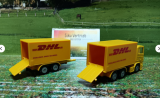1694-LKW mit Anhänger DHL, Neuheit,neu in OVP,Siku Blister