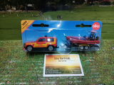 1608- Land Rover Defender mit Boot, Feuerwehr,Siku Blister,neu in OVP,Neuheit 1/25