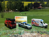 Majorette -Einsatz Fahrzeuge, 3er Set, Feuerwehr, Krankenwagen, neu in OVP, 1:64