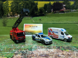 Majorette -Einsatz Fahrzeuge, 3er Set, Feuerwehr, Krankenwagen, neu in OVP, 1:64