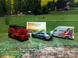 Majorette -Einsatz Fahrzeuge, 3er Set, Feuerwehr, Krankenwagen, neu in OVP, 1:64
