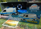 Kids Globe VW Polizei mit Rettungsboot,Spielset,metall/kunstst.neu in OVP