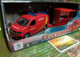 Kids Globe VW Feuerwehr mit Anhänger,Spielset,metall/kunstst.neu in OVP