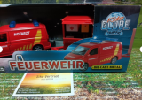 Kids Globe VW Feuerwehr mit Anhänger,Spielset,metall/kunstst.neu in OVP