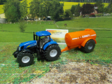 1945 - New Holland Traktor mit Ein-Achs-Güllefass,1:50,neu in OVP