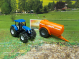 1945 - New Holland Traktor mit Ein-Achs-Güllefass,1:50,neu in OVP