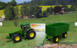 1953 - John Deere Traktor mit Anhänger,neu in OVP,1:50