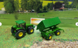1953 - John Deere Traktor mit Anhänger,neu in OVP,1:50
