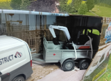 Kids Globe VW Transporter mit Minibagger weiß,Spielset,metall/kunstst.neu in OVP