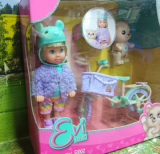 Simba Toys Evi Spielset mit Teddy+Fahrrad,neu in OVP,ca 12cm groß
