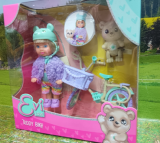 Simba Toys Evi Spielset mit Teddy+Fahrrad,neu in OVP,ca 12cm groß
