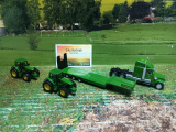 1837 - LKW mit Tieflader und 2  John Deere Traktoren,1:87,neu in OVP