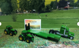 1837 - LKW mit Tieflader und 2  John Deere Traktoren,1:87,neu in OVP