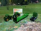 1837 - LKW mit Tieflader und 2  John Deere Traktoren,1:87,neu in OVP