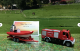 1636 - Unimog Feuerwehr mit Boot,Siku Blister,neu in OVP
