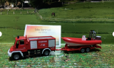 1636 - Unimog Feuerwehr mit Boot,Siku Blister,neu in OVP