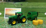 1665 - John Deere Traktor m. Ballenpresse und 2 Ballen,siku Blister,neu in OVP