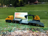 1611 - Tieflader mit Bagger,neu in OVP,Siku Blister