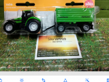 1606 - Deutz Fahr mit Fortuna 2-Achs Anhänger,Siku Blister,neu in OVP