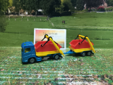 1695 - LKW mit Absetzmulde und Anhänger,neu in OVP,Siku Blister