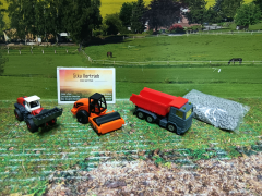 6329-Geschenkset Straßenbau,4-teilig,neu in OVP,ca 1:50/55