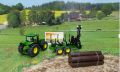 1954 - Traktor mit Forstanhänger,1:50,neu in OVP