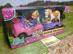 Evi Love- Auto,Pferdeanhänger,Püppchen,Pferd und Zubehör,neu in OVP