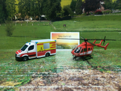 1748- MB Rettungswagen u.Helikopter, Neuheit 1/25, neu in OVP