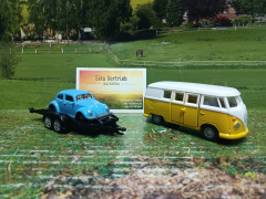 2567- VW T1 mit Anhänger und VW Käfer, 1:50,Neuheit 1/25