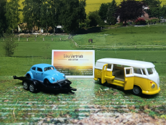 2567- VW T1 mit Anhänger und VW Käfer, 1:50,Neuheit 1/25